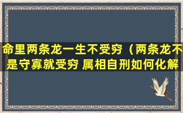 命里两条龙一生不受穷（两条龙不是守寡就受穷 属相自刑如何化解）